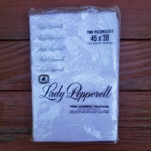 NEW (2) Lady Pepperell (Purple Shade) Fine Combed Percale Pillowcases 45 x 38